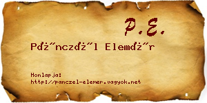 Pánczél Elemér névjegykártya